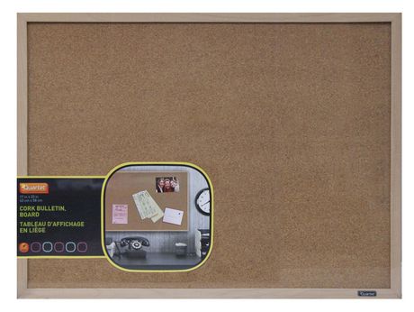 Natural Cork Bulletin Board with Maple Frame