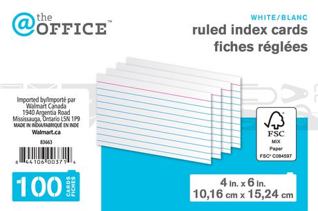 Ruled Index Cards