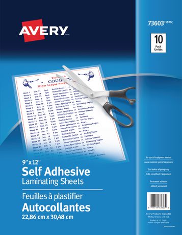  Avery 73603 9 X 12 Self-Adhesive Laminating Sheets 10 Count  : Office Products