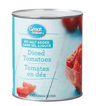Great Value No Salt Added Diced Tomatoes