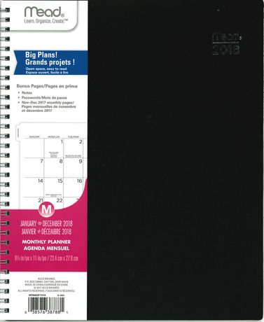 Large Poly Monthly Planner Big PLANS™ Fill