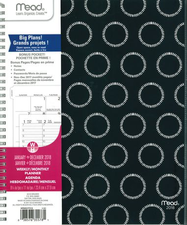 Black & White Medallion Large Appointment Planner