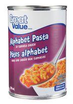 Great Value Alphabet Pasta in Tomato Sauce