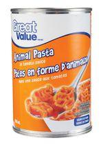 Great Value Animal Pasta in Tomato Sauce