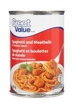 Great Value Spaghetti and meatballs in tomato sauce