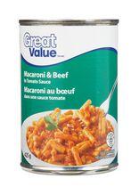 Great Value Macaroni & beef in tomato sauce