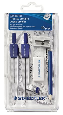 Math Set School Kit Flip Open Storage Box
