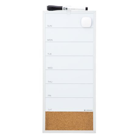 Metal Frame Dry Erase Weekly Calendar
