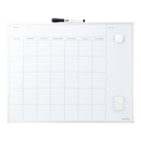 Metal Frame Dry Erase Calendar