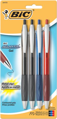 AtlantisMetal Clip Assorted Colours Gel Pens