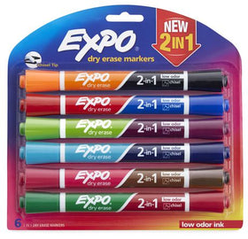 2-in-1 Assorted Dry Erase Markers