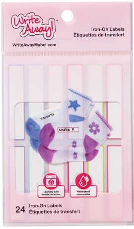 Write Away Iron On Girls Labels