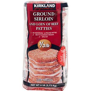 Ground Sirloin Beef Burger Patties