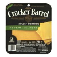 Cracker Barrel Natural Medium Cheddar Cheese Slices