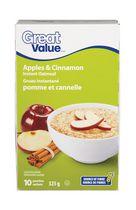 Great Value Apple and Cinnamon Instant Oatmeal
