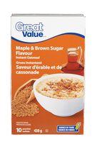 Great Value Maple and Brown Sugar Instant Oatmeal