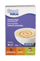 Great Value Instant Oatmeal Variety Pack