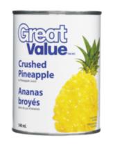 Great Value Crushed Pineapple in Pineapple Juice