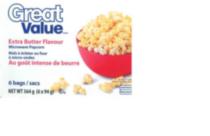 Great Value Extra Butter Flavor Microwave Popcorn