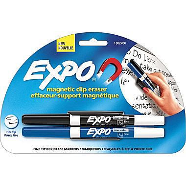 Magnetic Clip Eraser with 2 Fine Markers