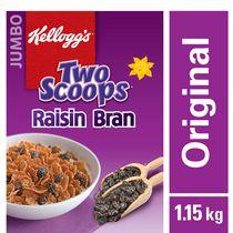 Kellogg's Two Scoops Raisin Bran Cereal Jumbo, 1.15kg