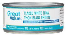 Great Value Flaked White Tuna, Albacore in Water