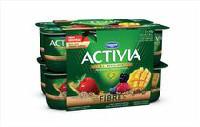 Activia Fibre Strawberry-Grains/Wild berry-Grains/Mango-Grains 2.9% M.F. Probiotic Yogurt