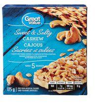 Great Value Sweet & Salty Cashew Chewy Nut Granola Bars