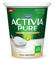Activia PURE Plain Sweetened 3.2% M.F. Probiotic Yogurt