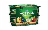 Activia Fibre Vanilla-Cereal/Peach-Cereal/Blueberry-Cereal/Strawberry-Kiwi-Cereal 2.9% M.F. Probiotic Yogurt