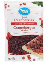 Great Value Sweetened Dried Cranberries