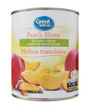 Great Value Peach Slices in light syrup