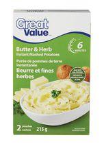 Great Value Butter & Herb Instant Mashed Potatoes