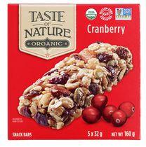 Taste of Nature Gluten Free Quebec Cranberry Carnival Organic Granola Bars Family Pack