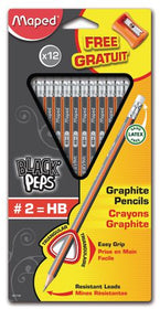 Black' Peps Graphite Pencils with Sharpener