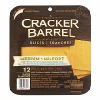Cracker Barrel Medium Cheddar Light Natural Cheese Slices
