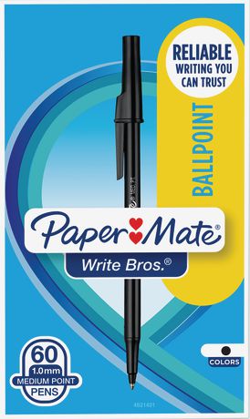 Write Brothers Medium Point 1.0mm Black Ballpoint Pens