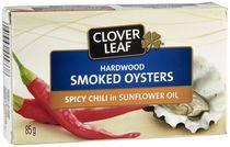 Clover Leaf Hardwood Spicy Chili in Sunflower Oil Smoked Oysters