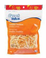 Great Value Double Cheddar Shredded Cheese