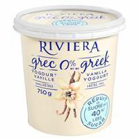 Riviera Greek Reduced Sugar Vanilla Yogourt