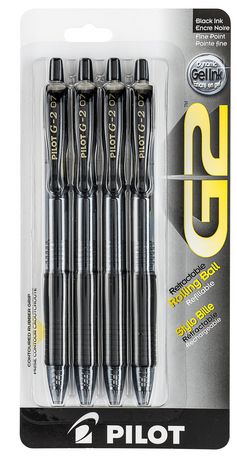 G2 Retractable Refillable Rolling Black Ball Pens