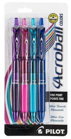 Acroball Retractable Ultra-Smooth Assorted Ball Point Pens