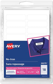 Permanent No-Iron White Clothing Labels