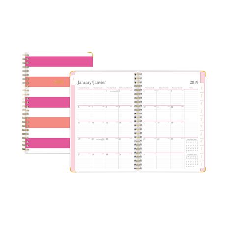 Medium Weekly/Monthly Paperboard Stripe Planner for 2019