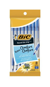 Round Stic Grip Ball Pen Stick Blue Medium Point