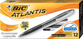 Atlantis Black Retractable Ball Pen