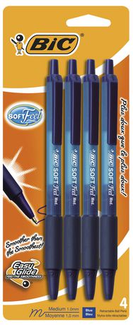 Softfeel Retractable Blue Pens