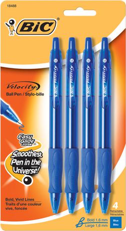 Velocity Retractable Blue Pens