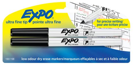 Ultra Fine Dry Erase Black Markers