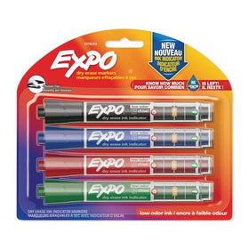 Dry Erase Assorted Markers with Ink Indicator